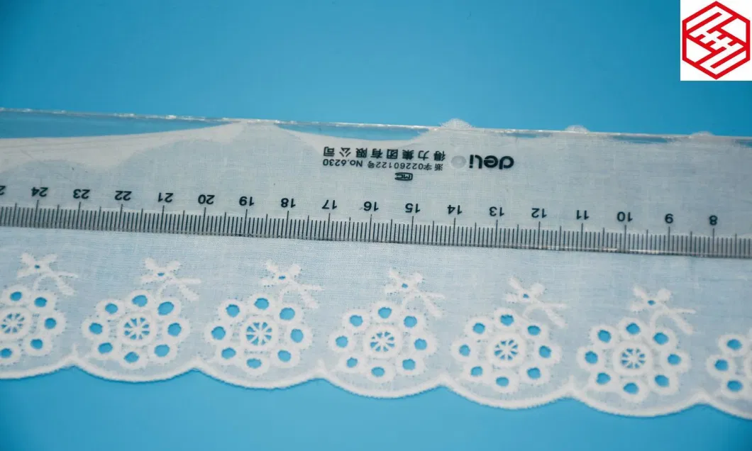 Poplin Lace Fabric in Spanish Cotton Embroidery Lace Trim