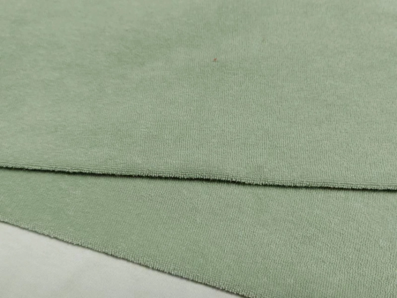 Sun Green Bci Cotton Polyester French Terry Loop Knit Fabric Functional Fashion Wholesale High Quality Knitted Fabric for Garment Bedding Toy